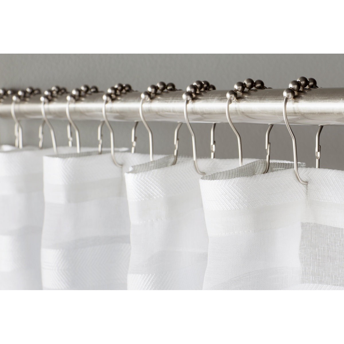 Wayfair Basics Metal Beaded Roller Shower Curtain Rings (Set of 12)